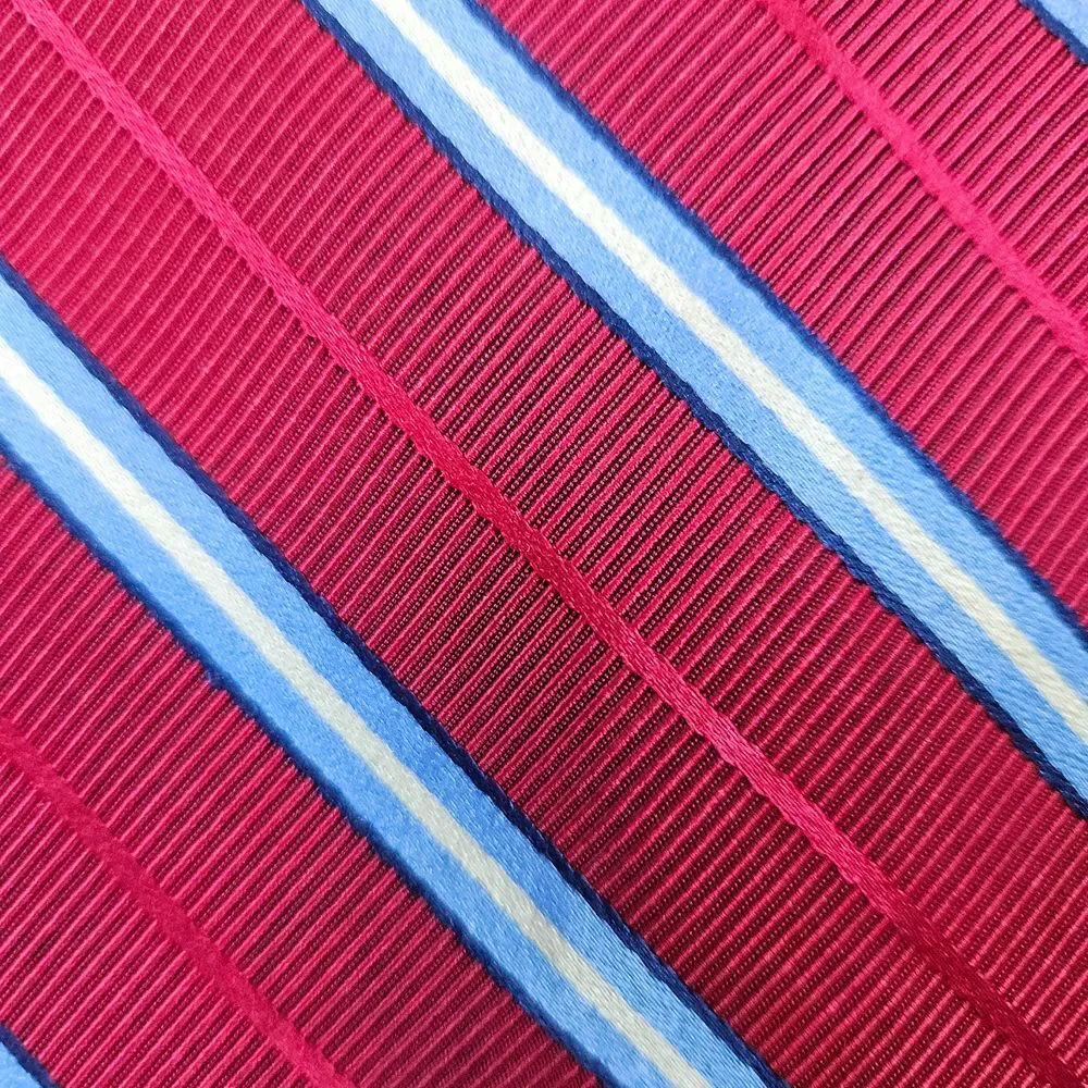 Brooks Brothers Makers Silk & Cotton Neck Tie Repp Diagonal Stripes 58x4 STAINED